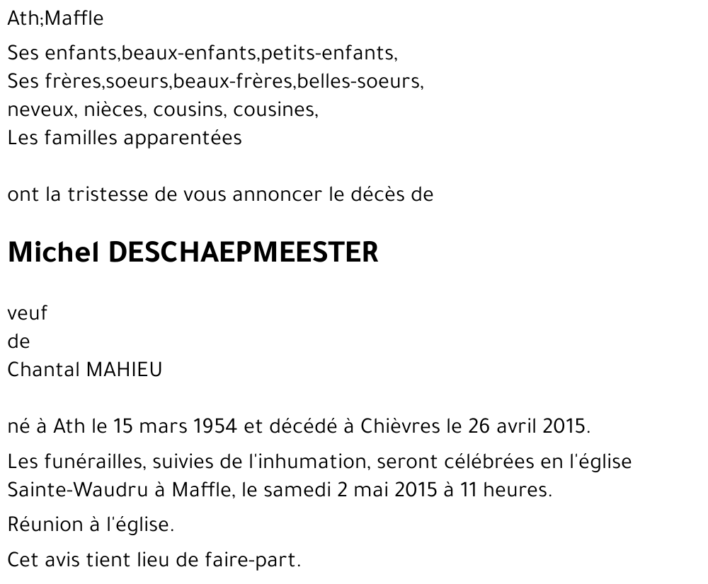 Michel DESCHAEPMEESTER