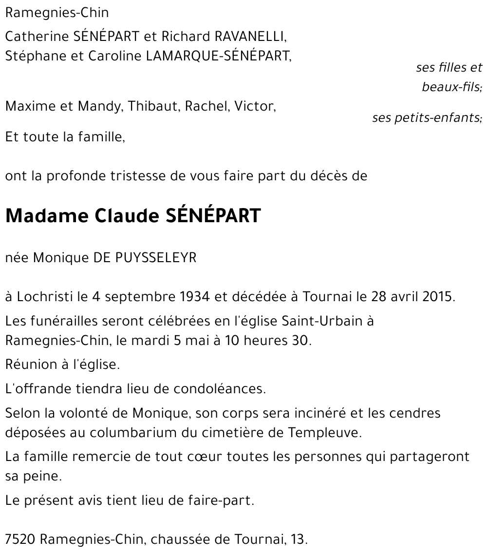 Monique DE PUYSSELEYR