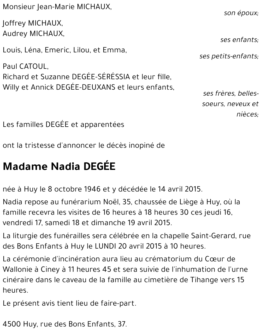 Nadia DEGÉE