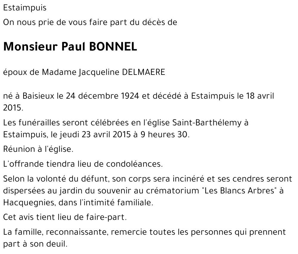 Paul BONNEL