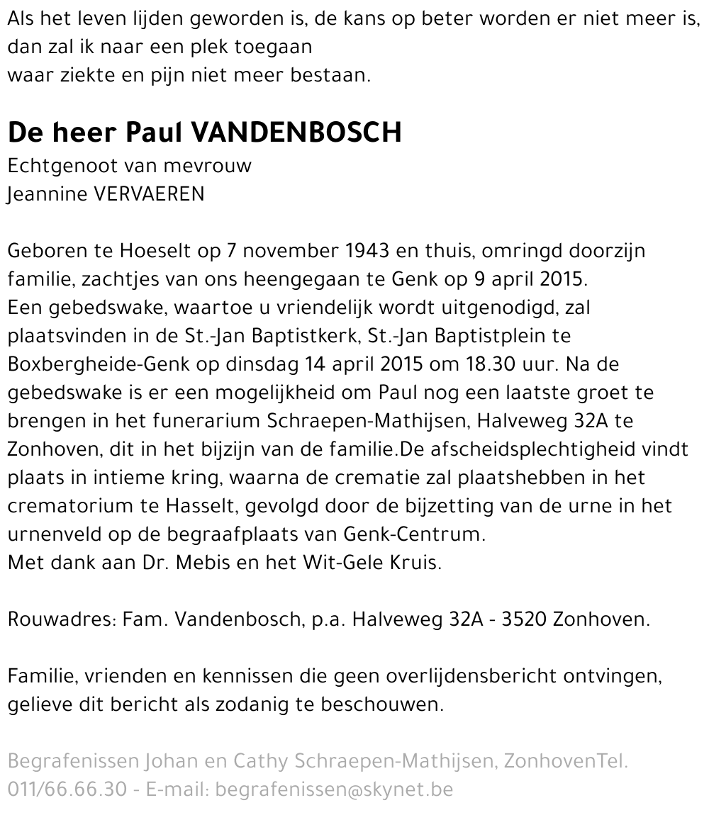 Paul Vandenbosch