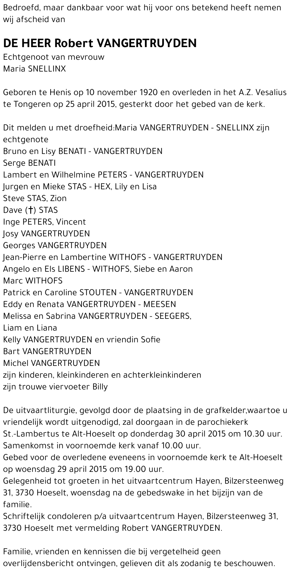 Robert VANGERTRUYDEN