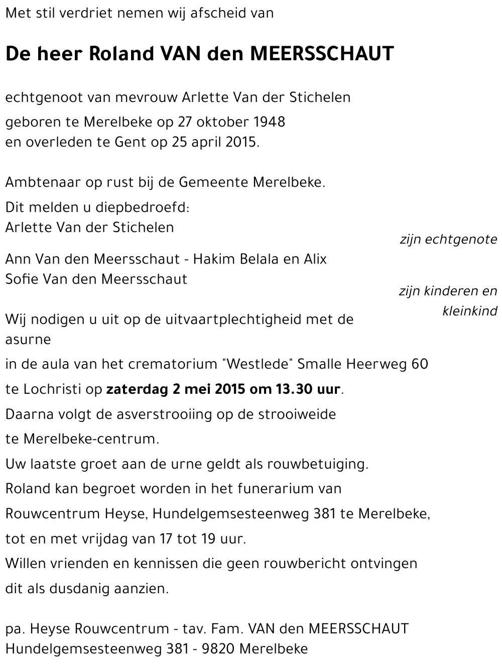 Roland VAN den MEERSSCHAUT