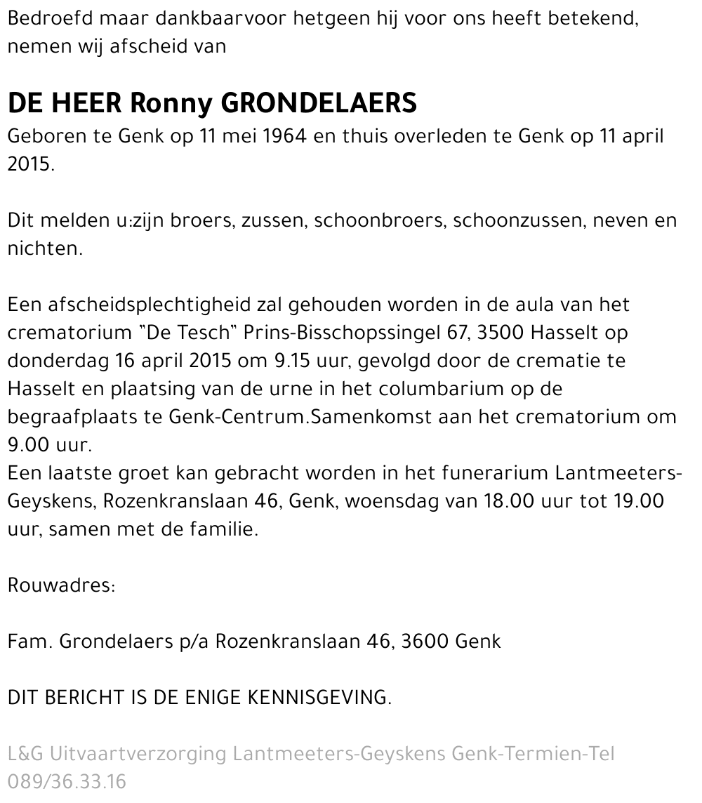 Ronny GRONDELAERS