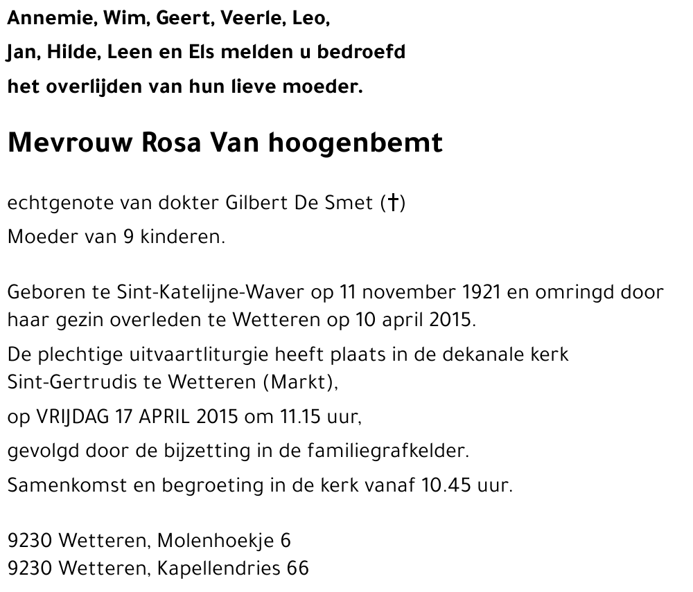 Rosa Van hoogenbemt