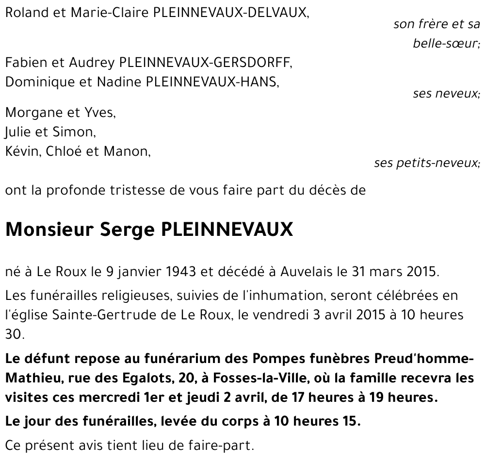 Serge PLEINNEVAUX