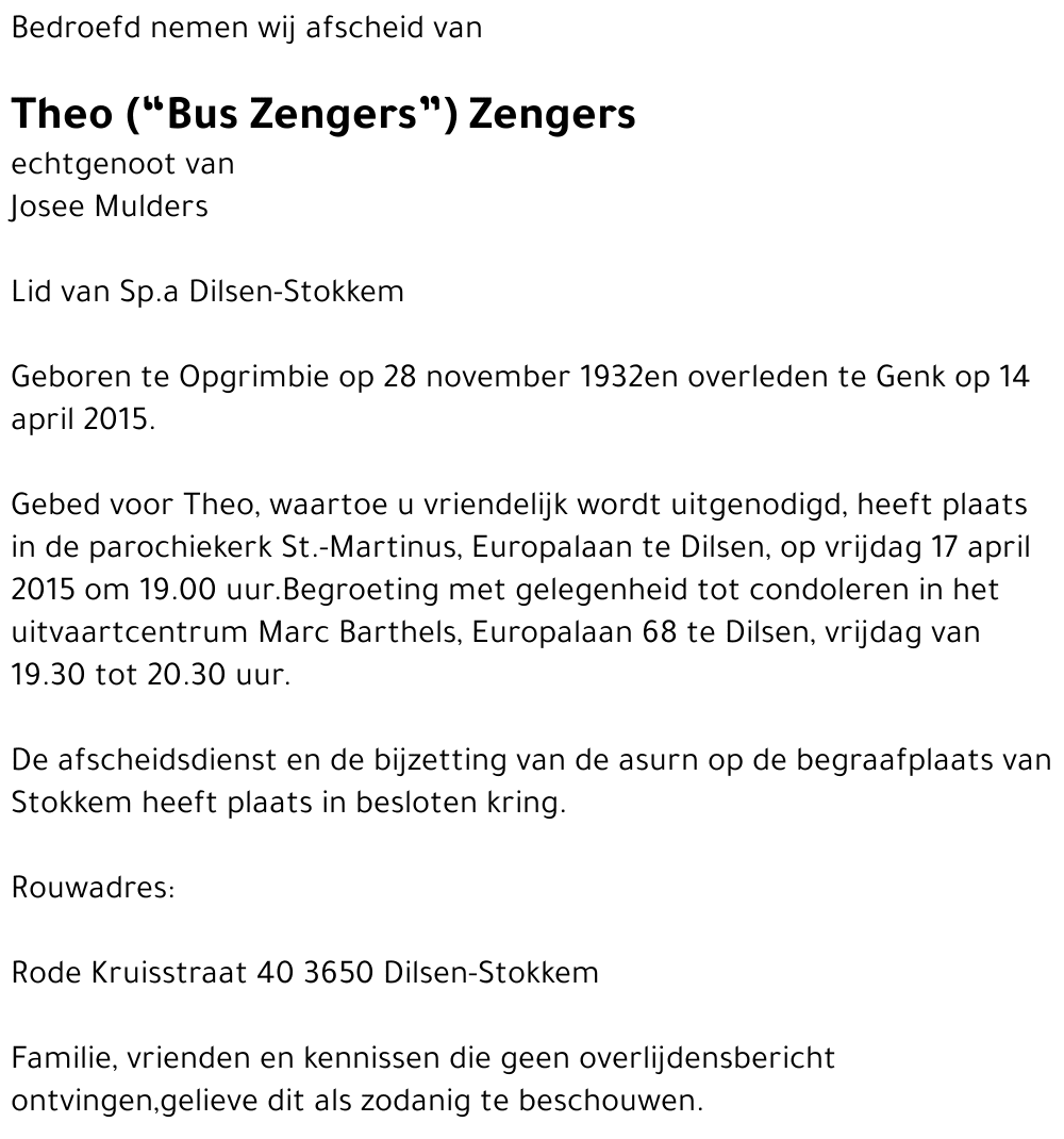 Theo Zengers
