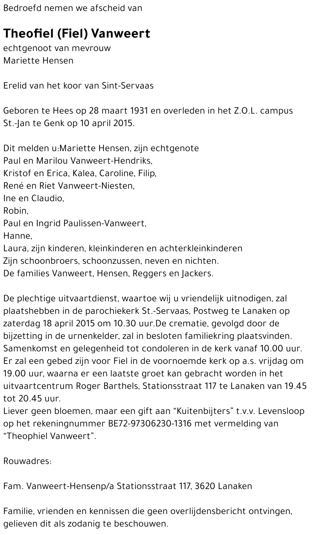 Theofiel (Fiel) Vanweert