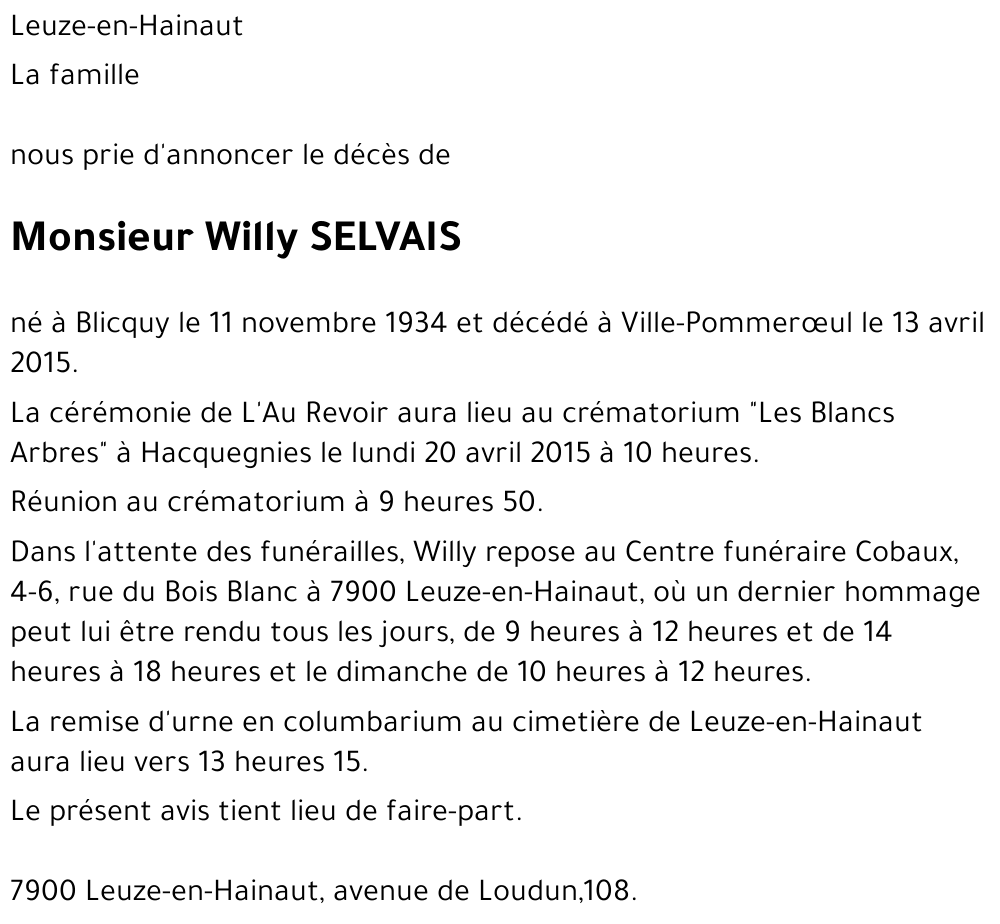 Willy Selvais