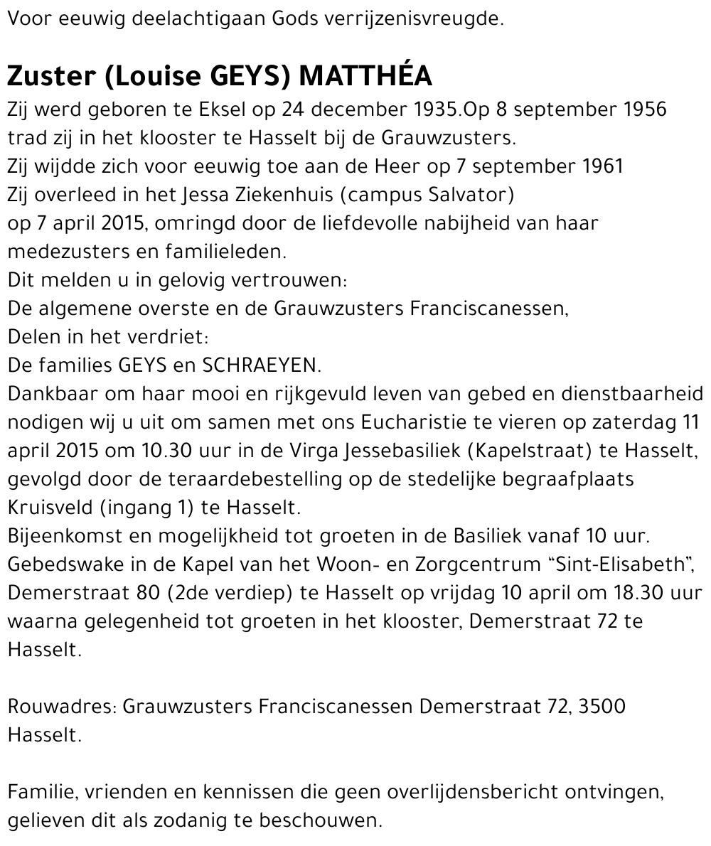 Zuster Matthéa