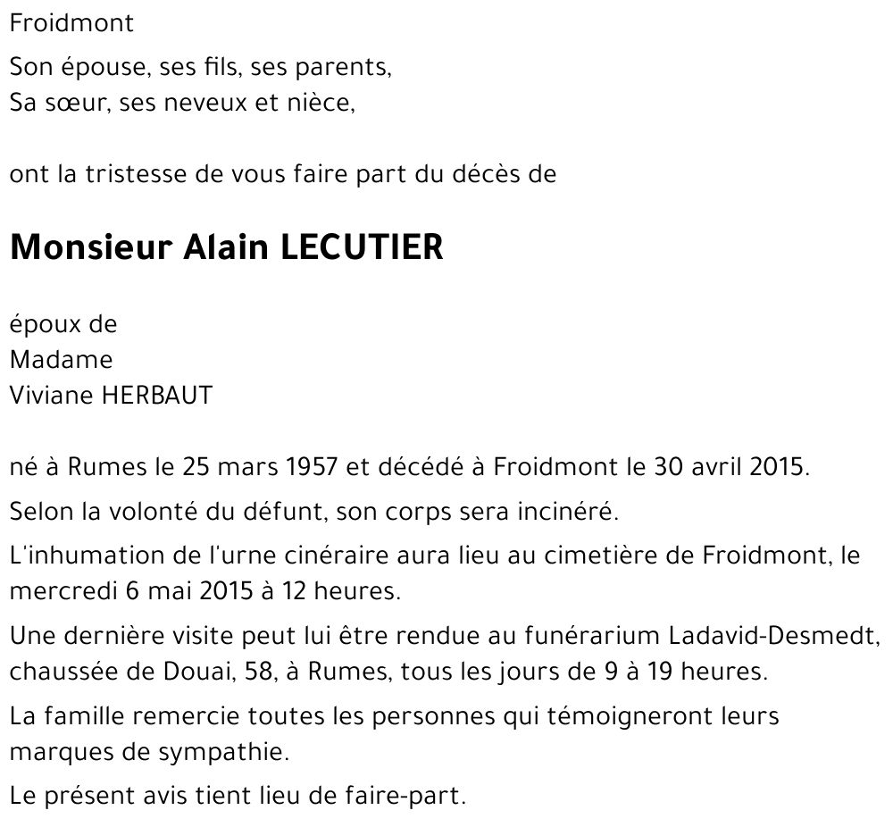Alain LECUTIER