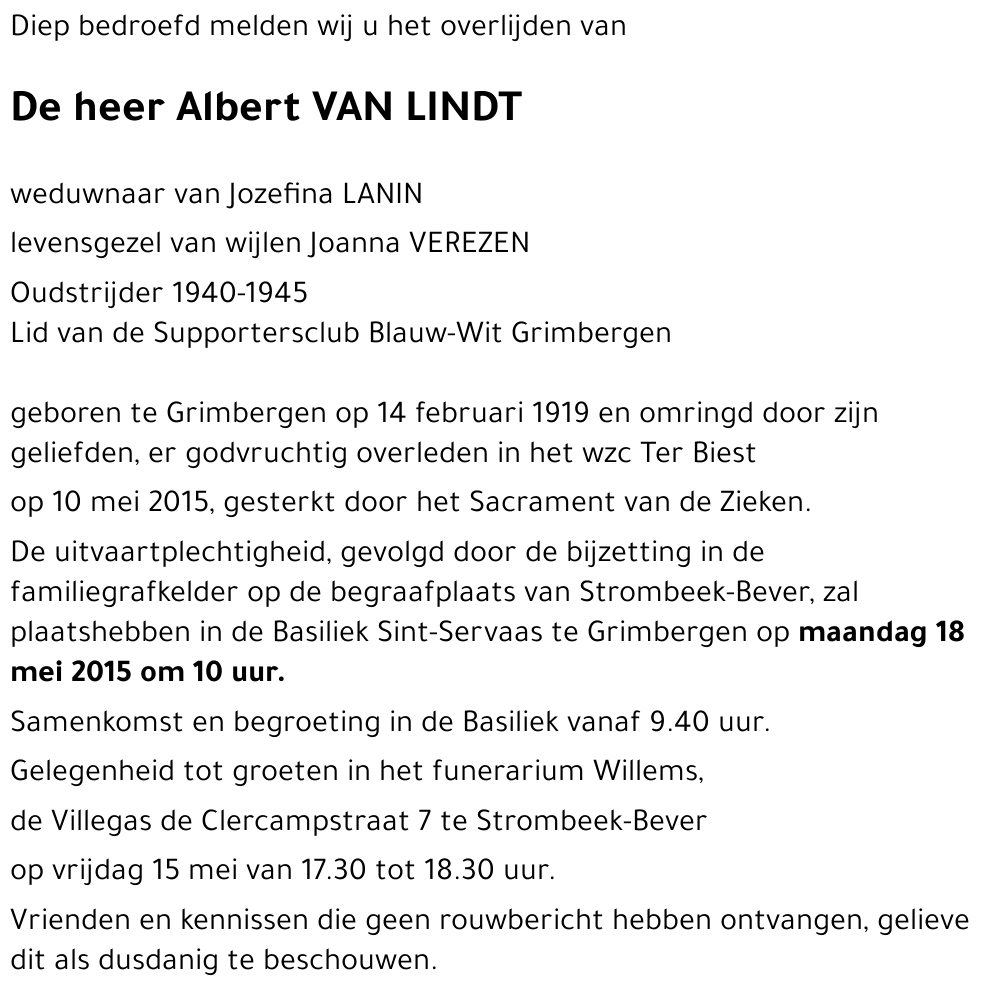Albert VAN LINDT