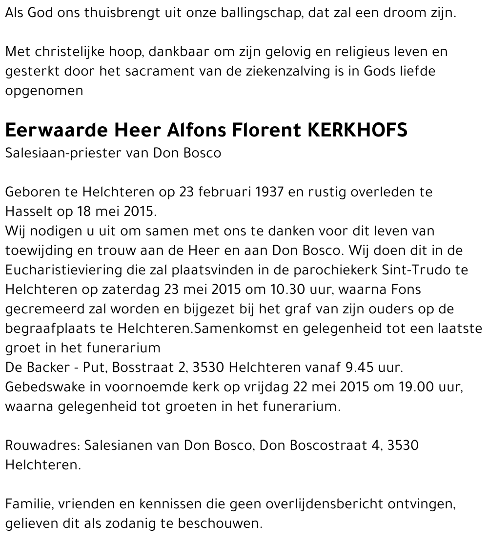 Alfons Florent KERKHOFS