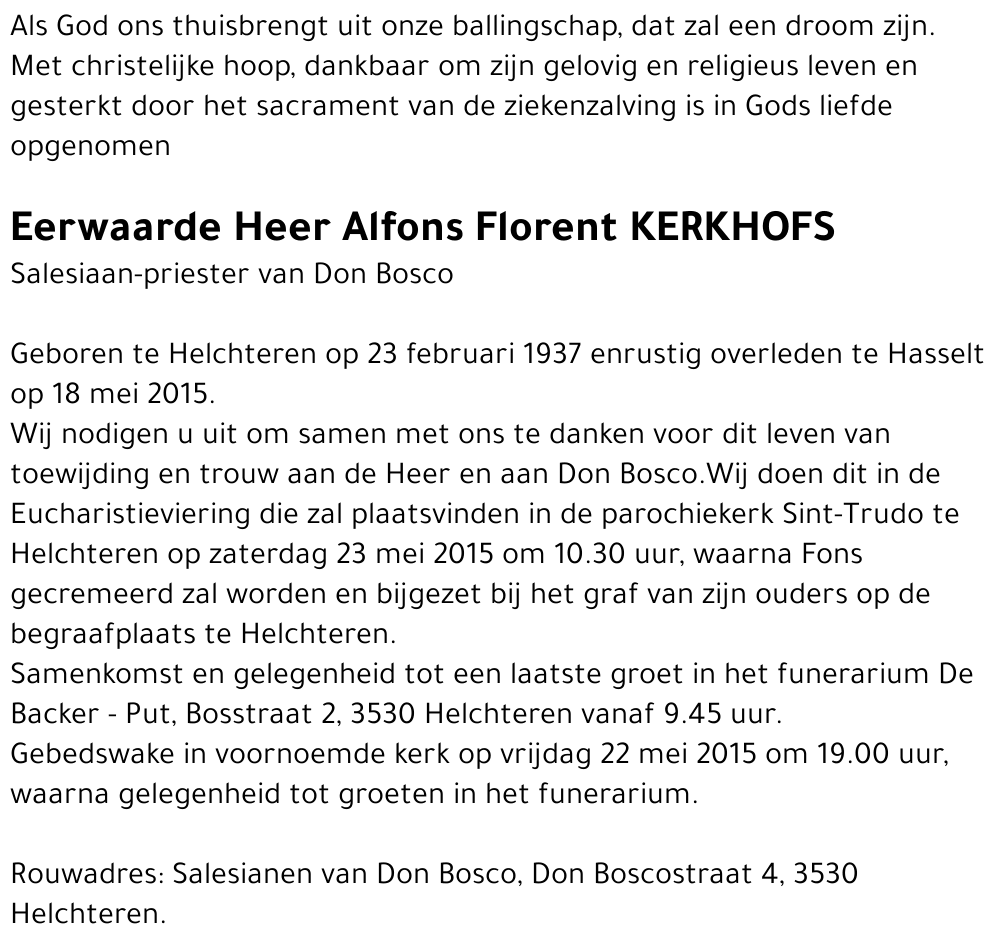 Alfons Florent KERKHOFS