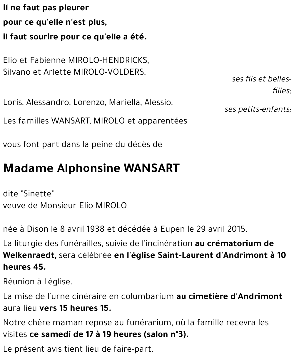 Alphonsine WANSARD