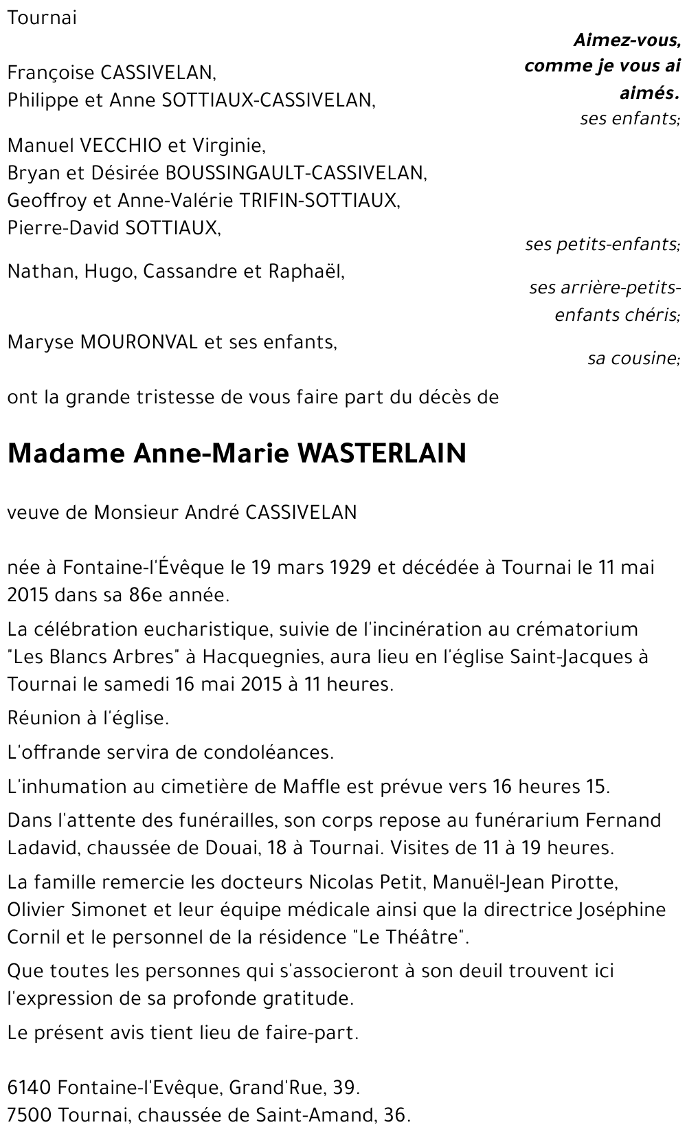 Anne-Marie WASTERLAIN