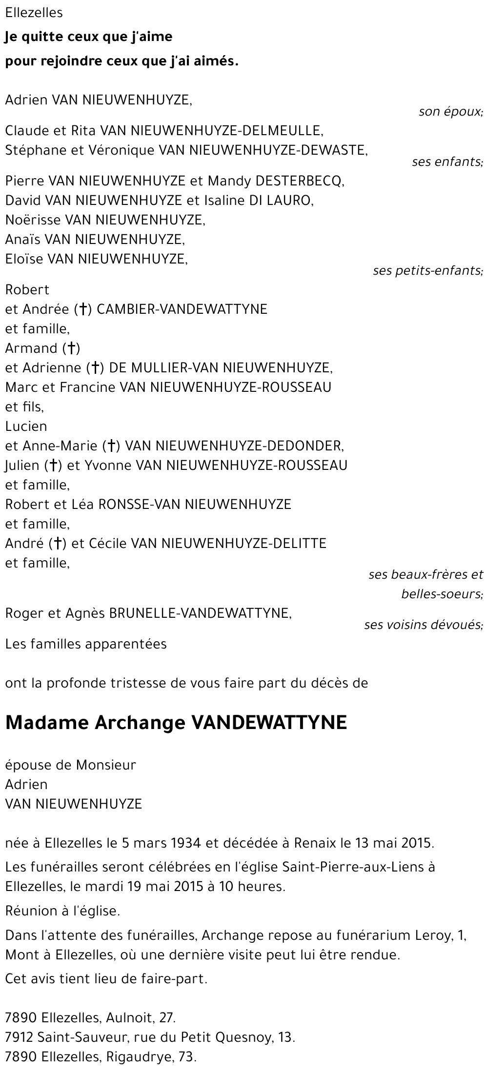 Archange VANDEWATTYNE
