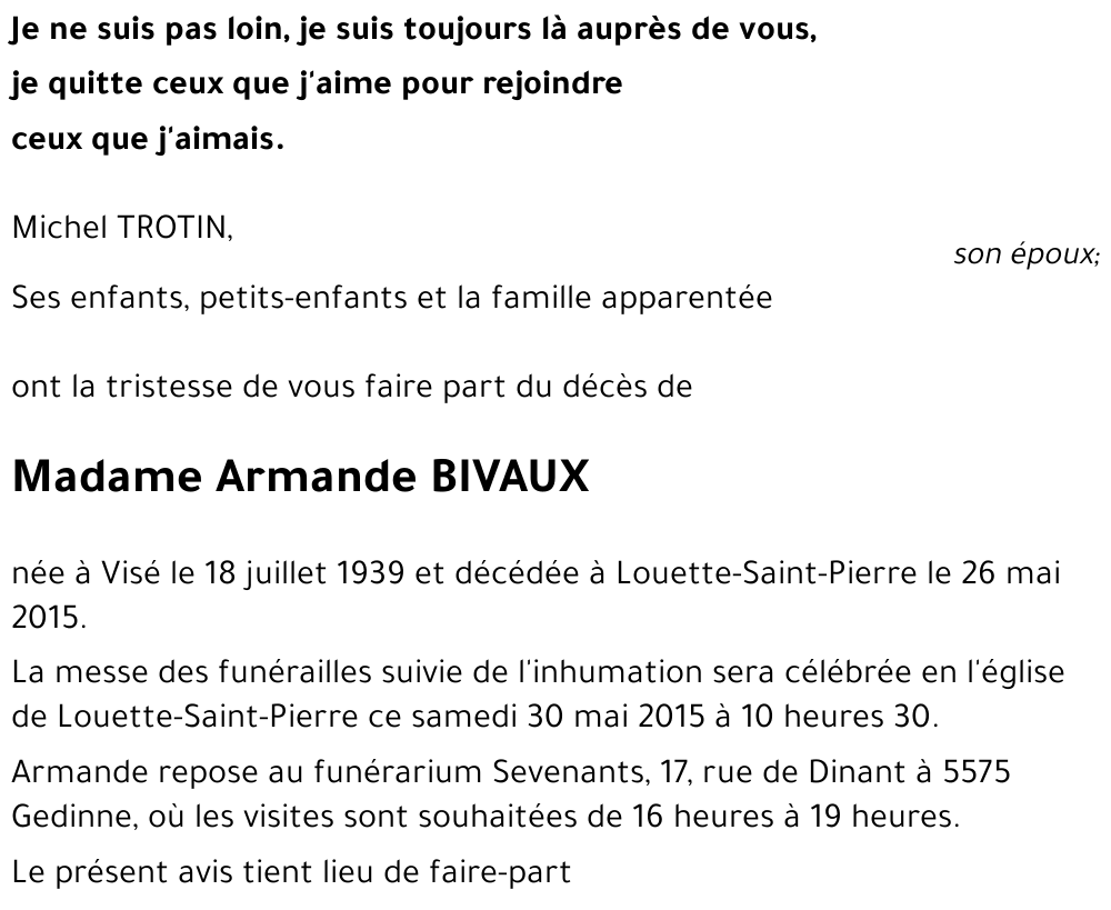 Armande BIVAUX