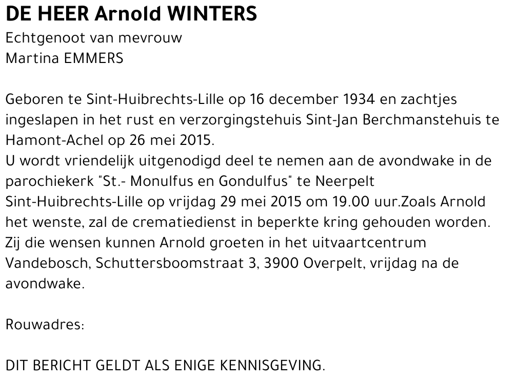 Arnold WINTERS