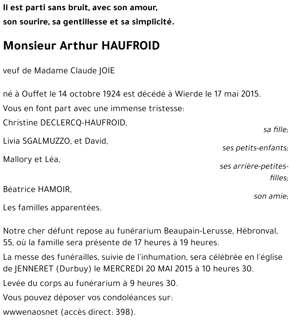 Arthur HAUFROID