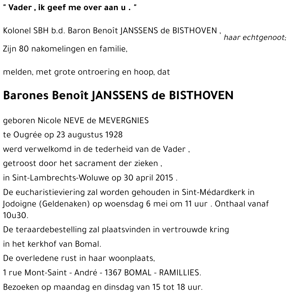 Benoît JANSSENS de BISTHOVEN