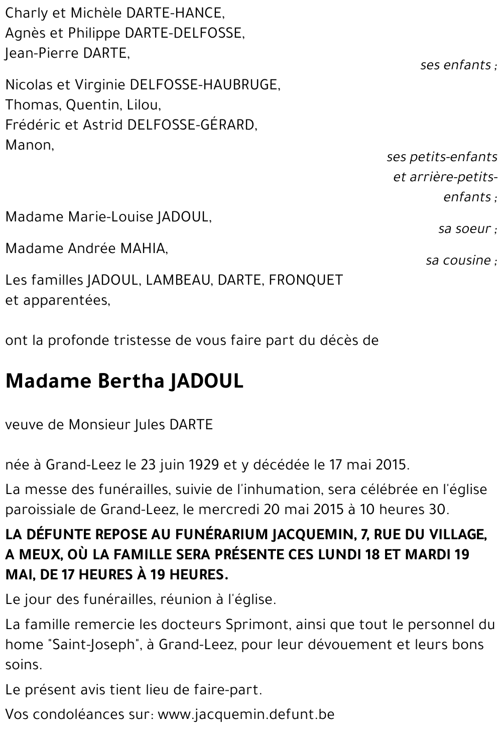 Bertha JADOUL