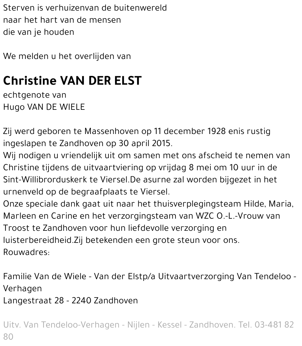 Christine Van der Elst