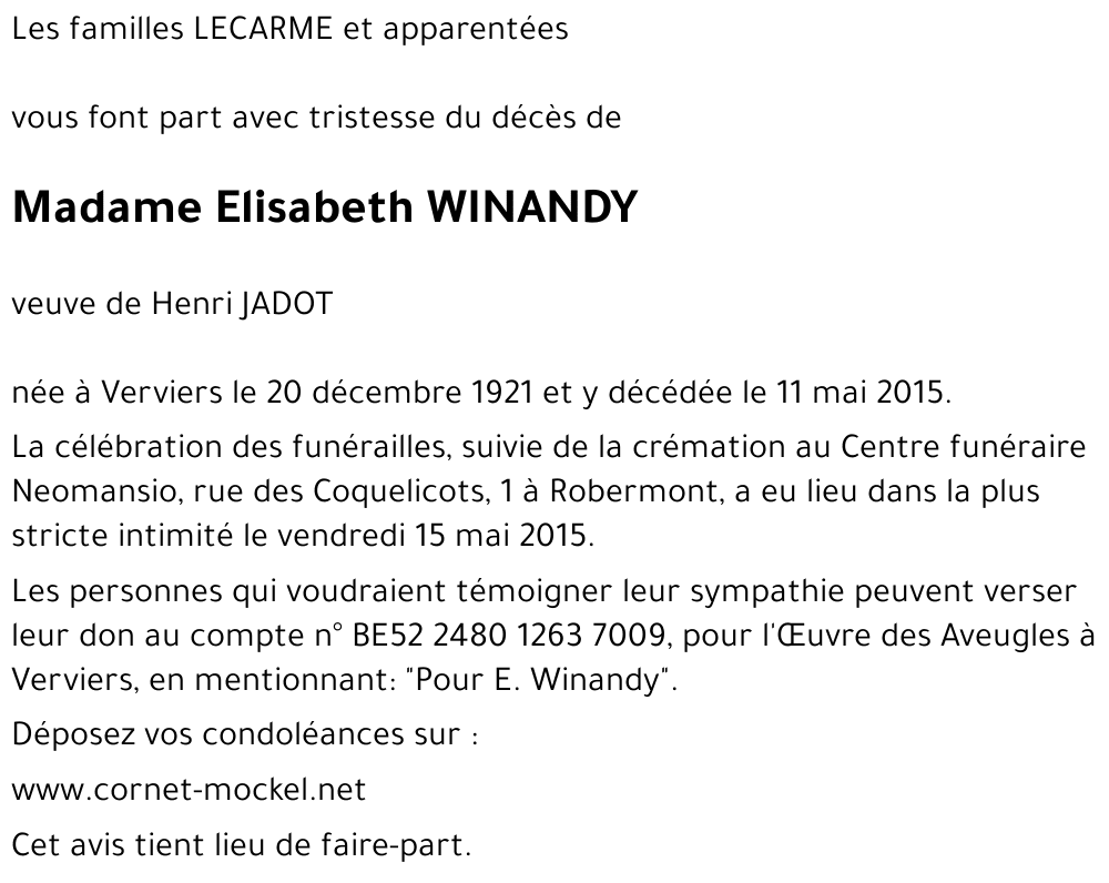 Elisabeth WINANDY