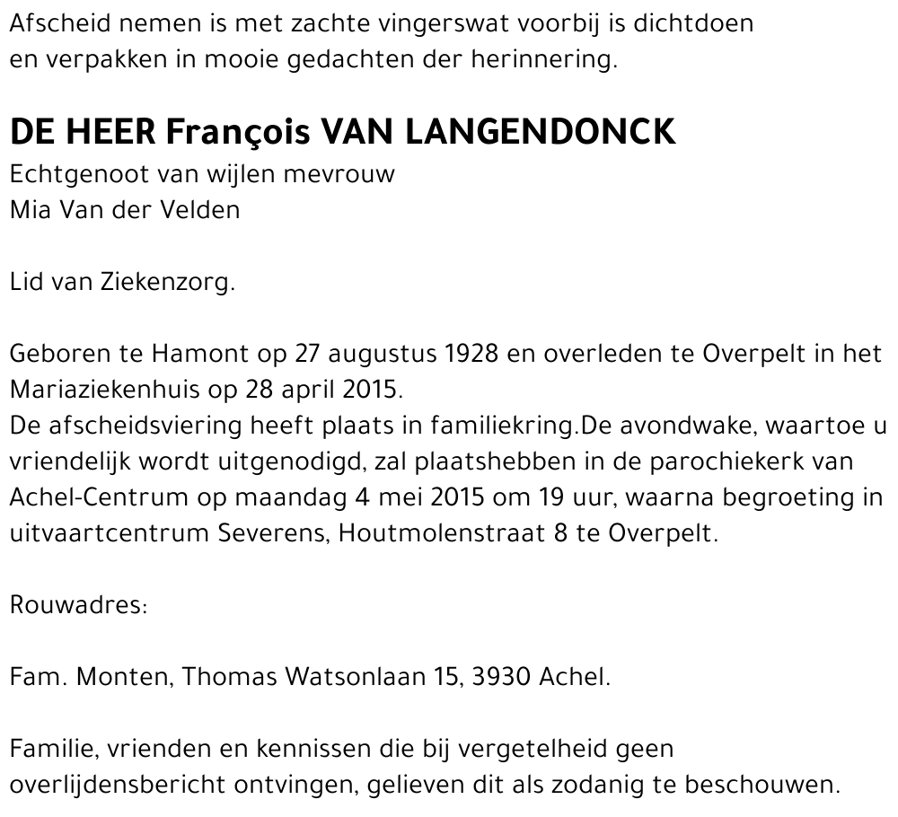 François Van Langendonck