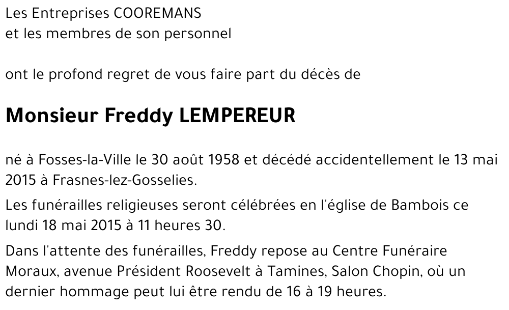 Freddy LEMPEREUR