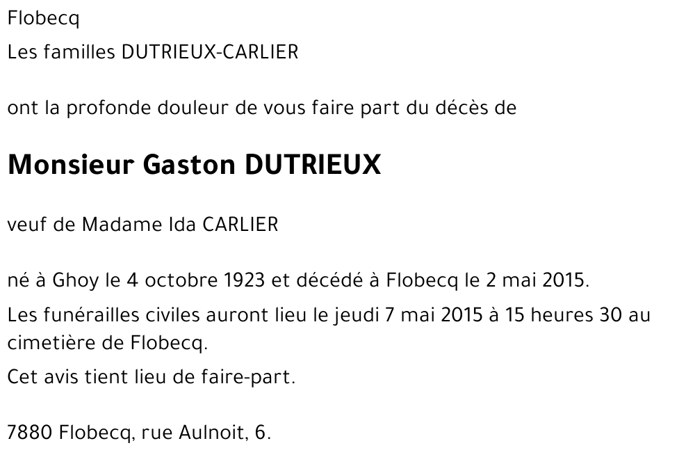 Gaston DUTRIEUX