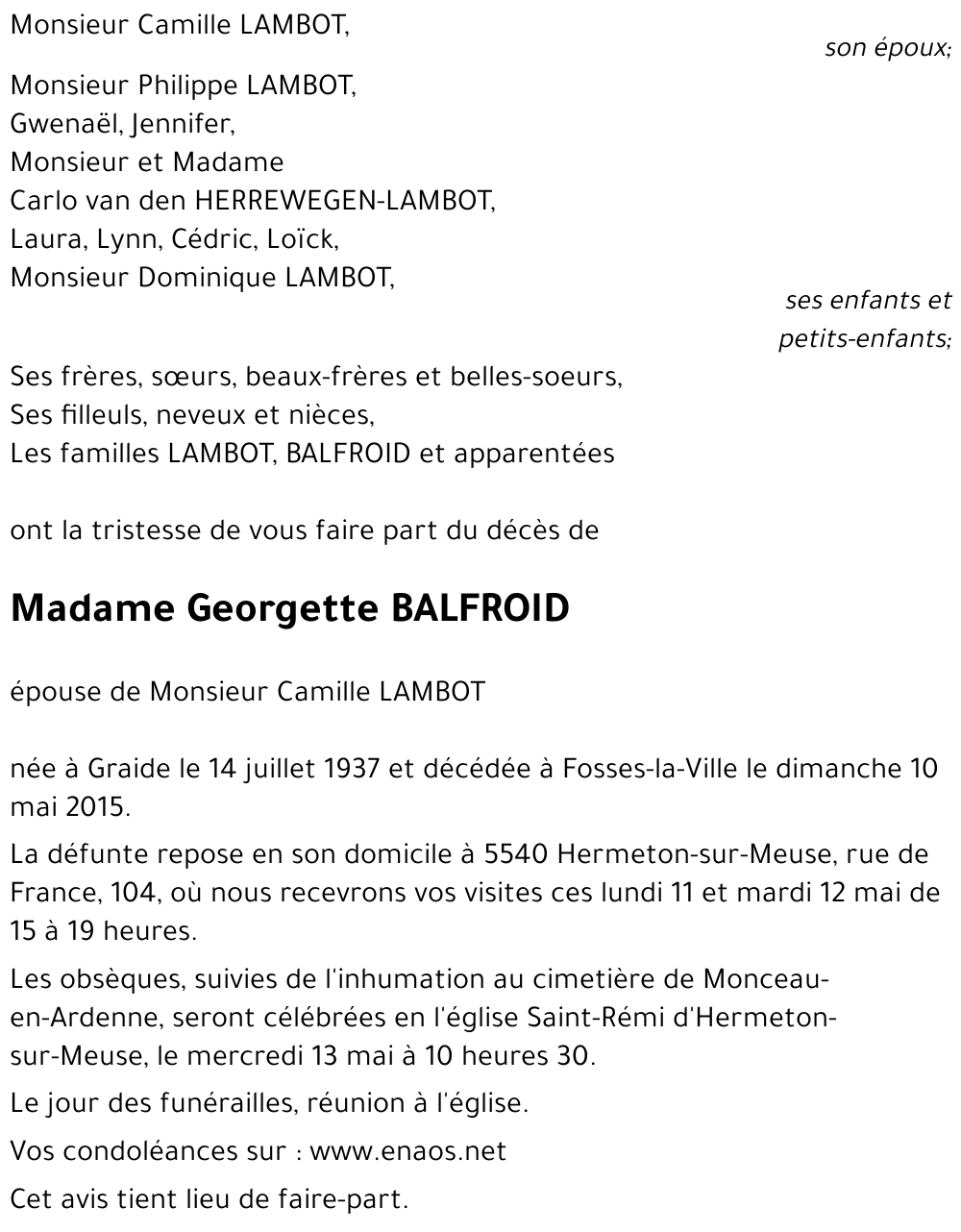 Georgette BALFROID