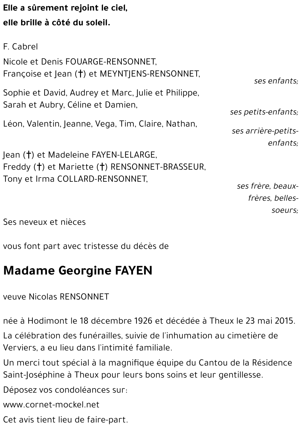 Georgine FAYEN
