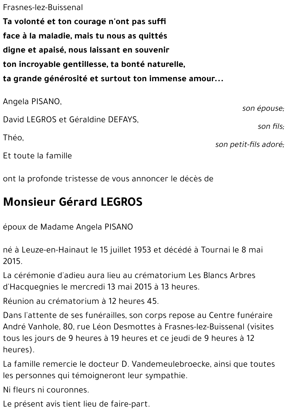 Gérard LEGROS