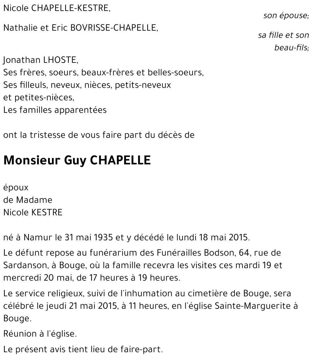 Guy CHAPELLE