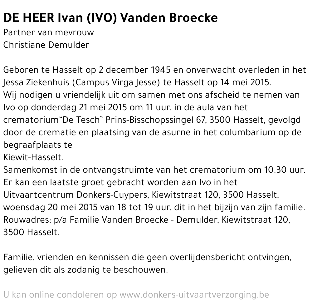 Ivan (Ivo) Vanden Broecke