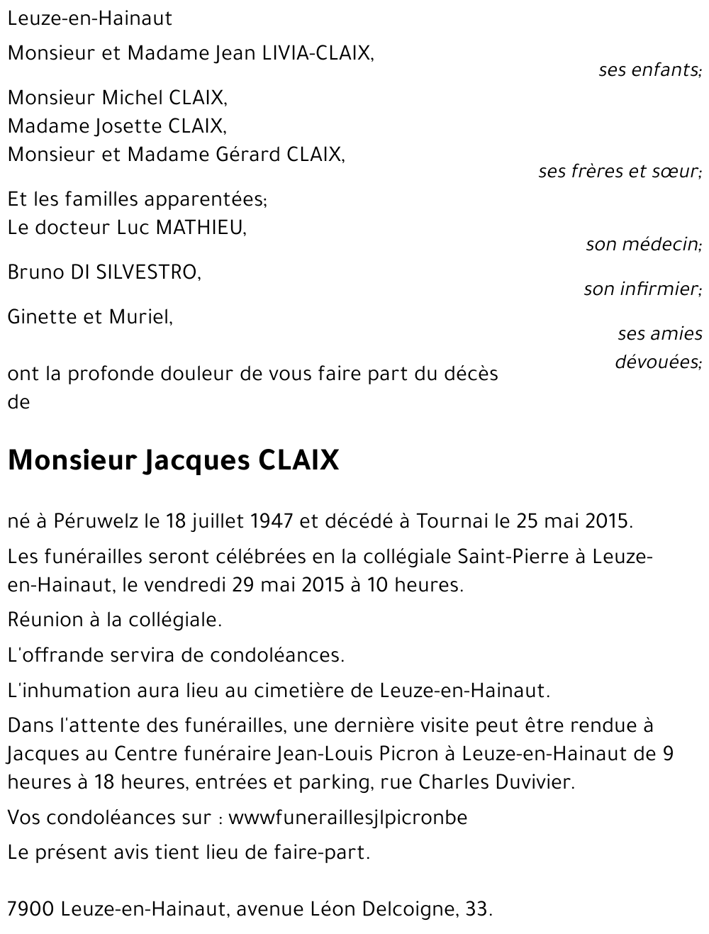 Jacques CLAIX