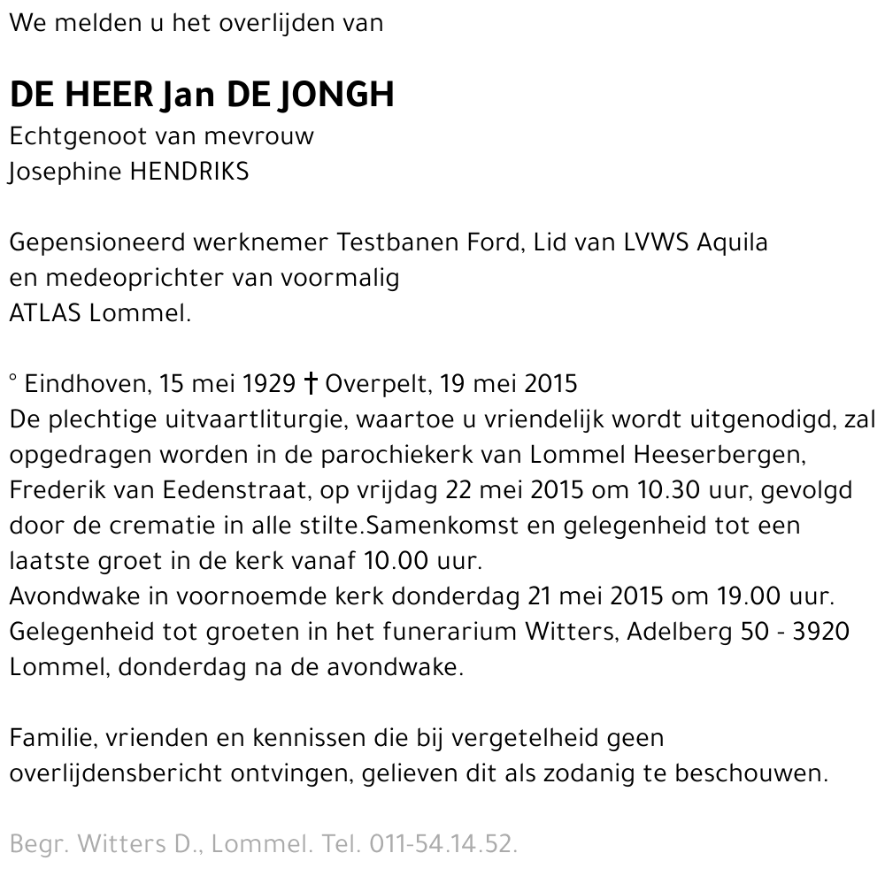 Jan De Jongh