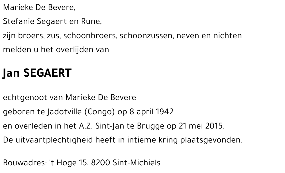 Jan SEGAERT