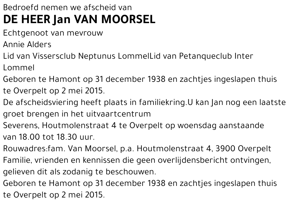 Jan Van Moorsel