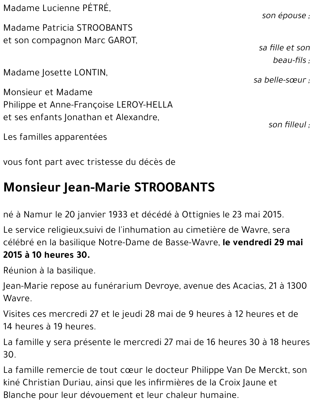 Jean-Marie STROOBANTS