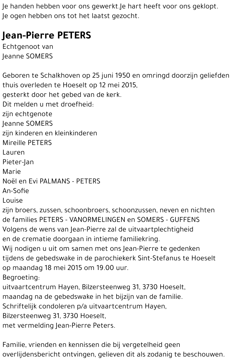 Jean-Pierre PETERS