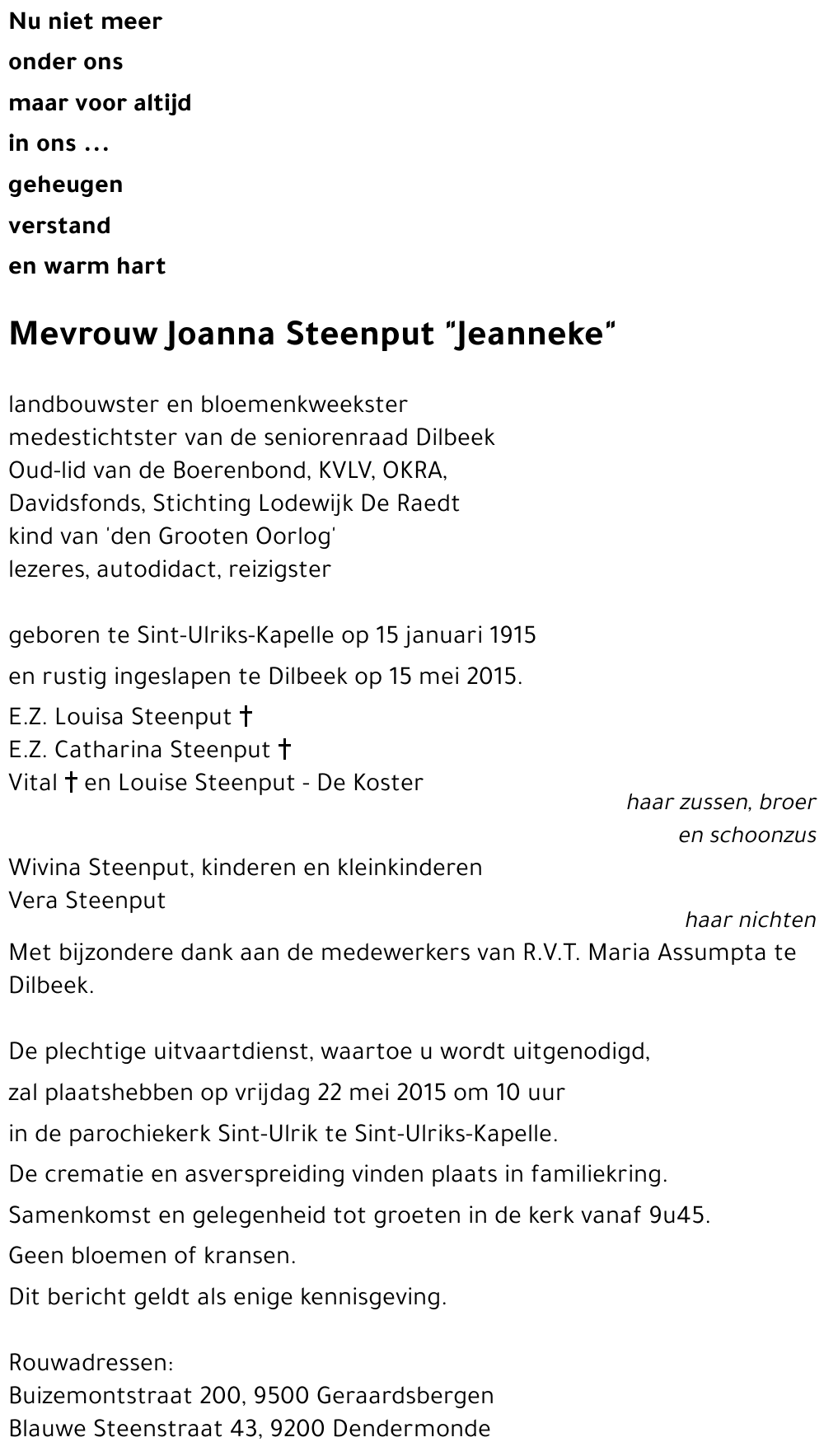 Jeanne Steenput