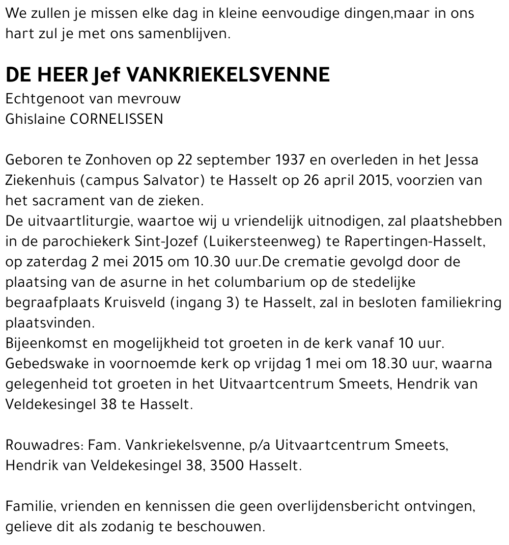 Jef Vankriekelsvenne