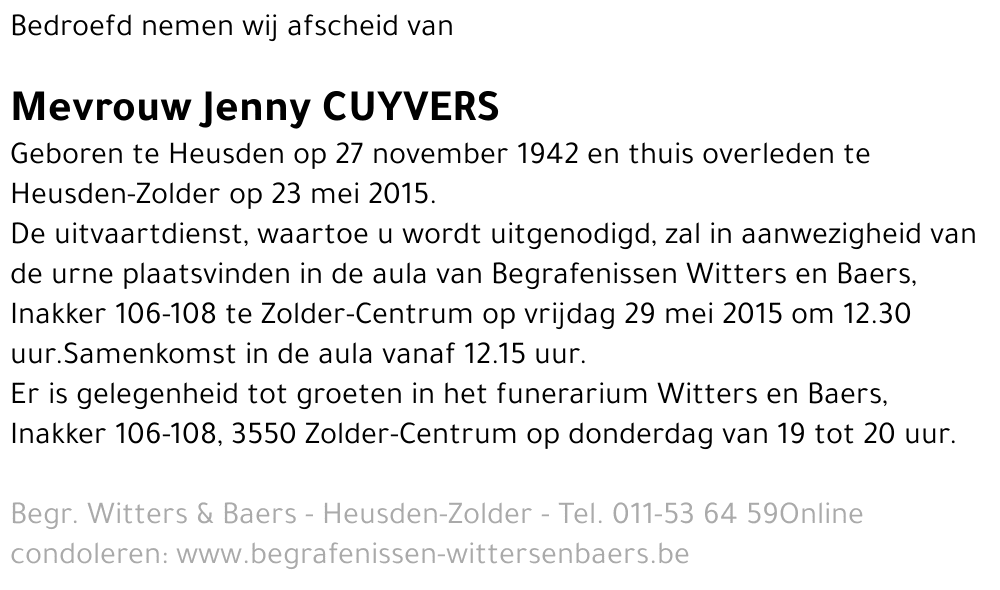 Jenny Cuyvers