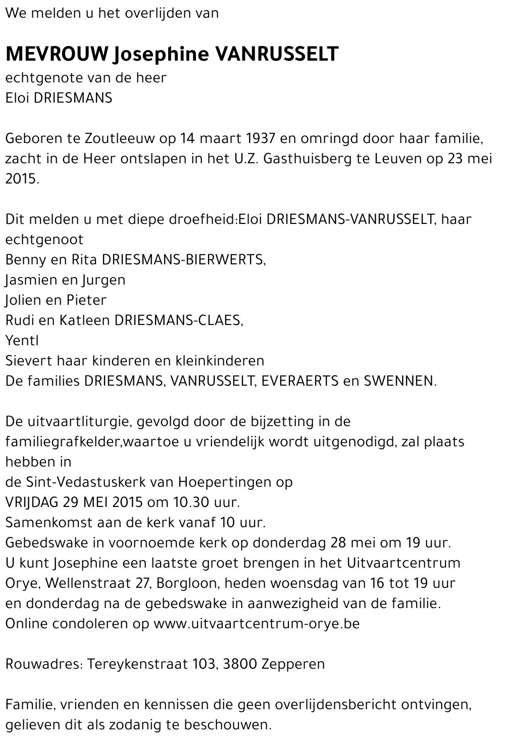 Josephine Vanrusselt