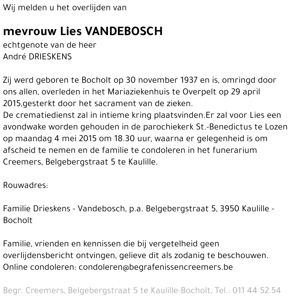 Lies Vandebosch