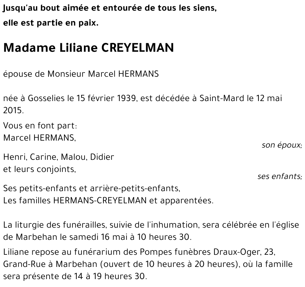 Liliane CREYELMAN