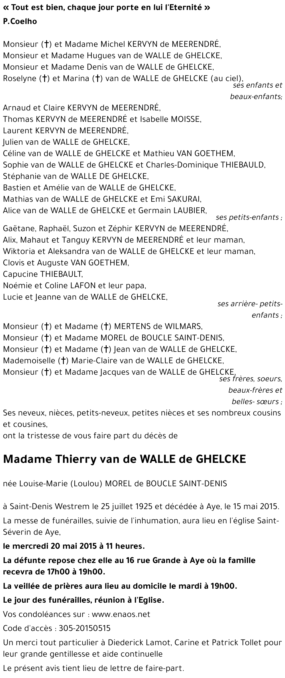 Louise-Marie MOREL de BOUCLE SAINT-DENIS