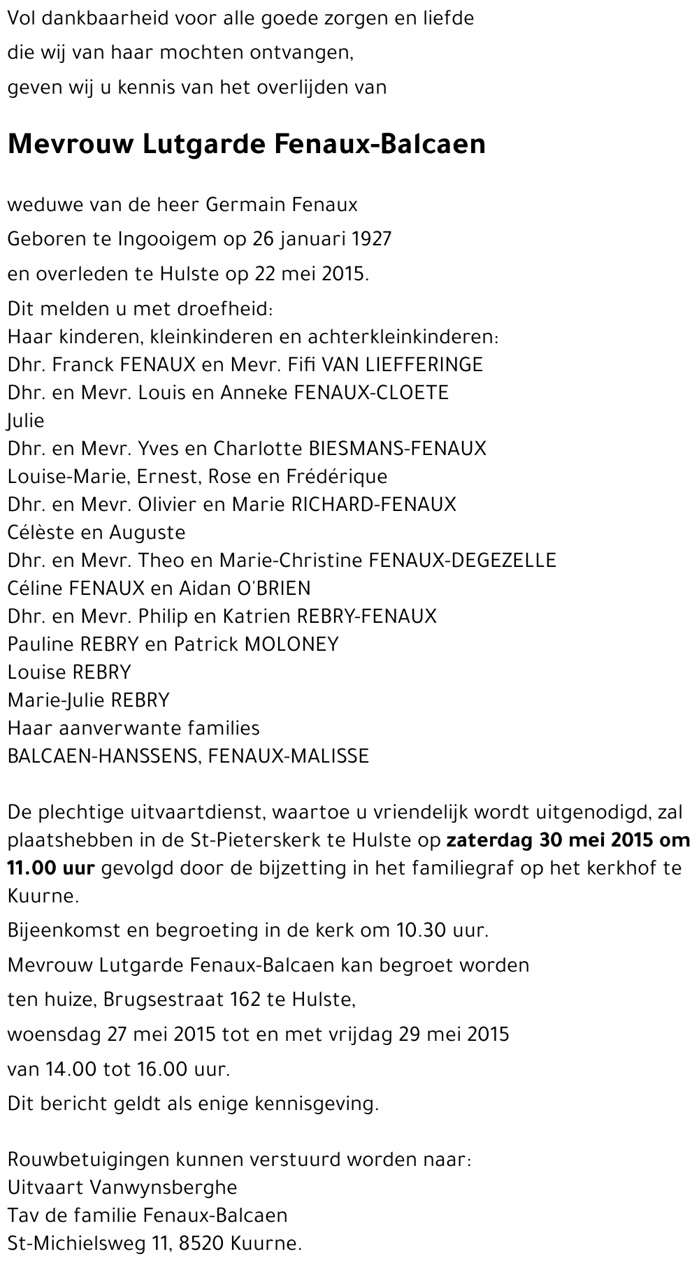 Lutgarde Fenaux-Balcaen